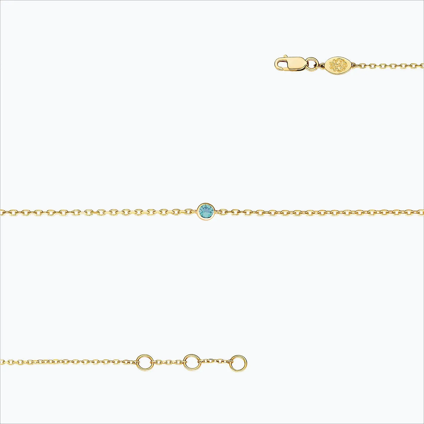 1 Stone 18K Gold Bracelet w. Aquamarine