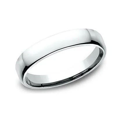 14K White Gold Euro Wedding Band