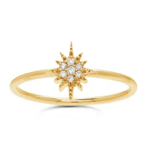 14K Yellow Gold Diamond-Set North Star Ring