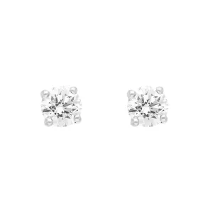 18ct White and Yellow Gold 1.03ct Diamond Solitaire Brilliant Cut Stud Earrings