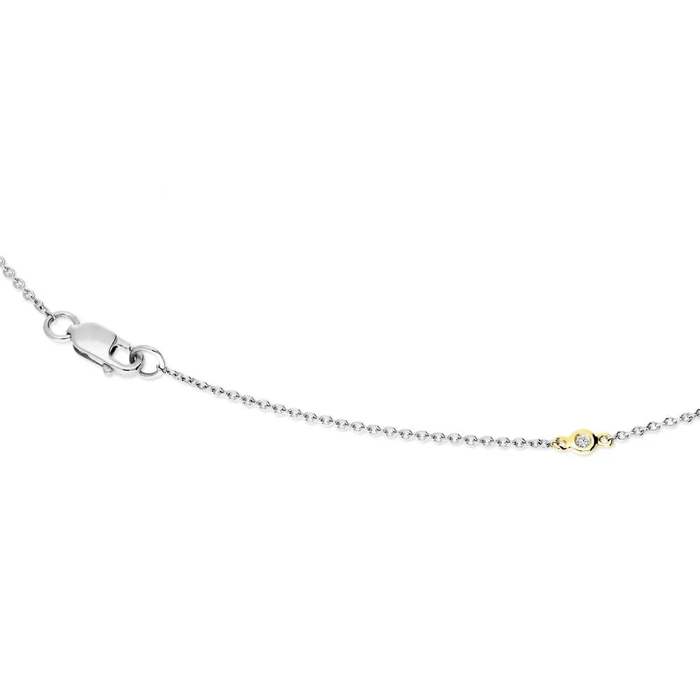 18ct White and Yellow Gold Diamond Necklet
