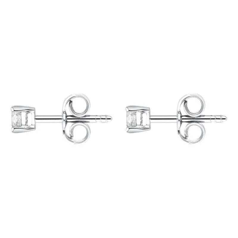 18ct White Gold 0.20ct Diamond Solitaire Brilliant Cut Stud Earrings