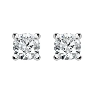 18ct White Gold 0.20ct Diamond Solitaire Brilliant Cut Stud Earrings