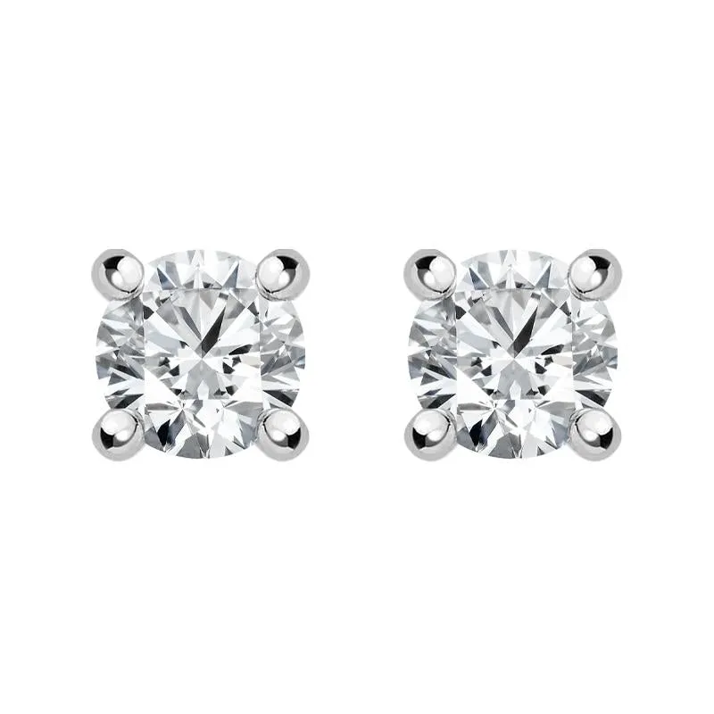 18ct White Gold 0.20ct Diamond Solitaire Brilliant Cut Stud Earrings