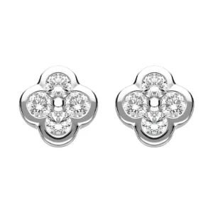 18ct White Gold 0.25ct Diamond Flower Stud Earrings
