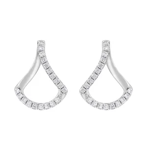 18ct White Gold 0.30ct Diamond Open Bell Shaped Earrings