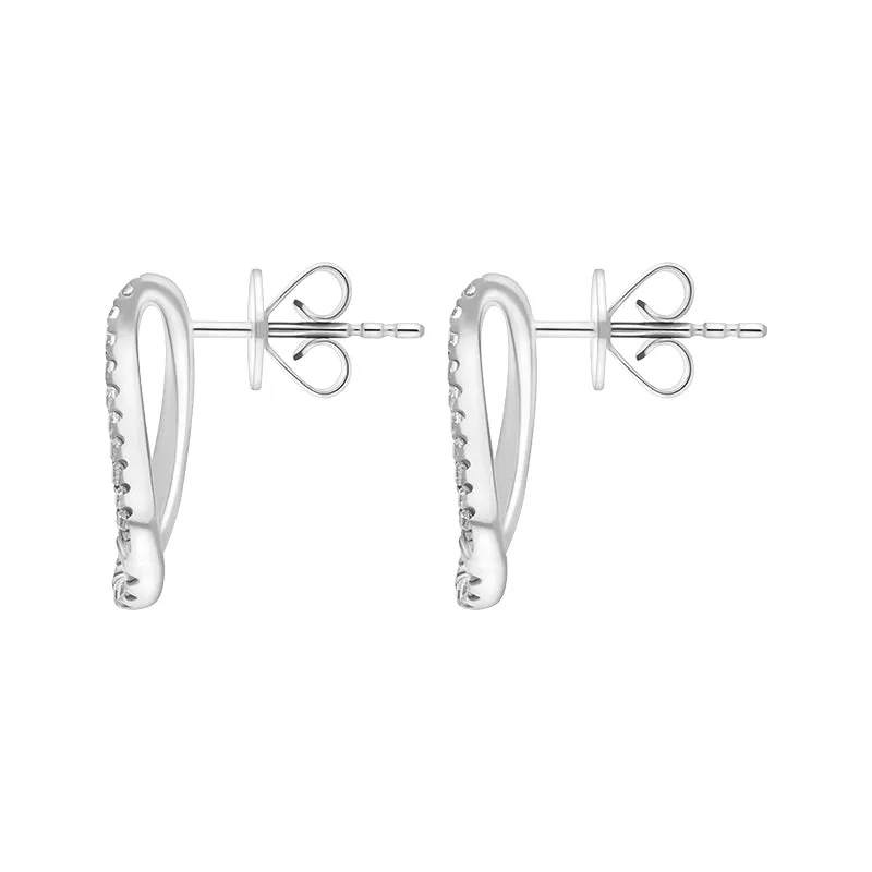 18ct White Gold 0.30ct Diamond Open Bell Shaped Earrings