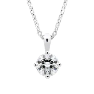 18ct White Gold 0.40ct Diamond Brilliant Cut Solitaire Necklace