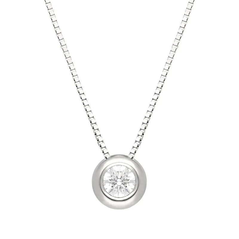 18ct White Gold 0.40ct Diamond Brilliant Cut Solitaire Necklace
