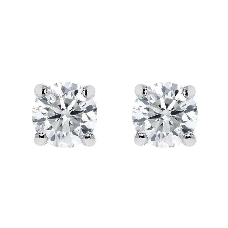 18ct White Gold 0.40ct Diamond Solitaire Brilliant Cut Stud Earrings