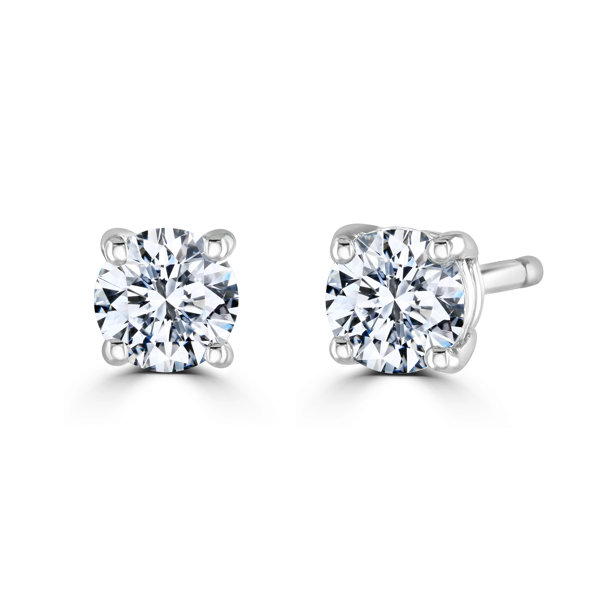 18ct White Gold 0.40ct Diamond Solitaire Stud Earrings