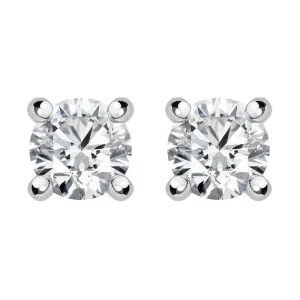 18ct White Gold 0.41ct Diamond Claw Set Solitaire Stud Earrings