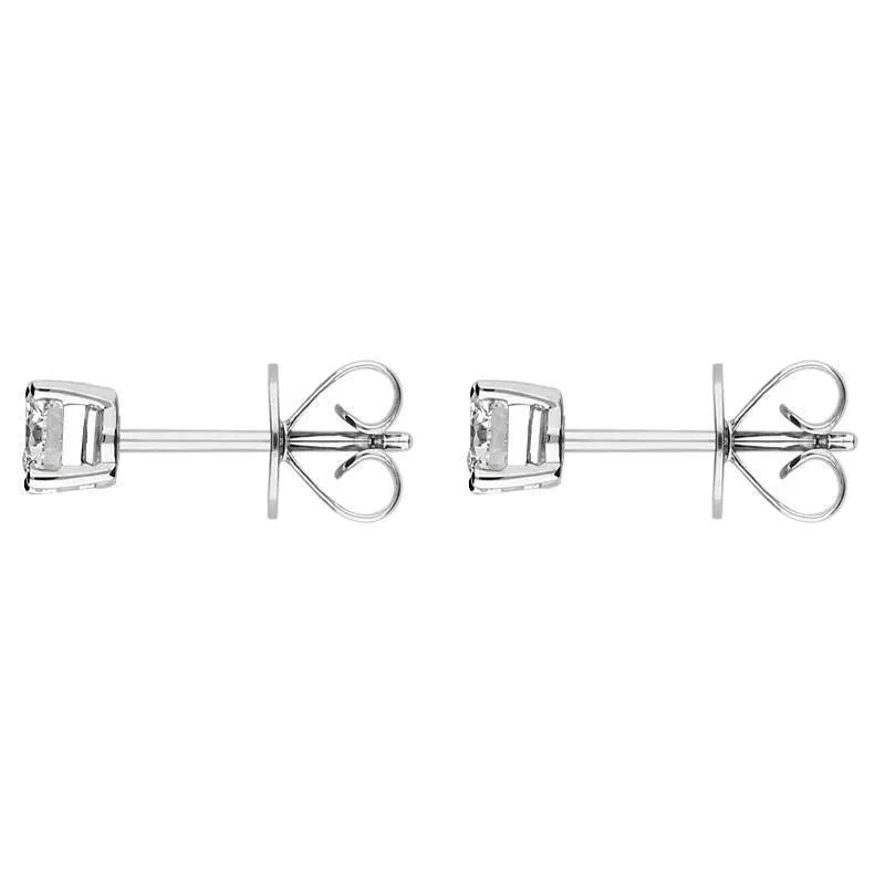 18ct White Gold 0.41ct Diamond Solitaire Stud Earrings