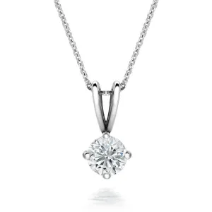 18ct White Gold 0.42ct Diamond Brilliant Cut Solitaire Necklace