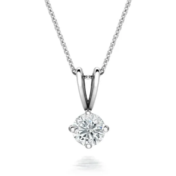 18ct White Gold 0.42ct Diamond Brilliant Cut Solitaire Necklace