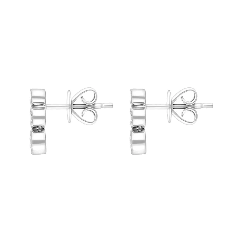 18ct White Gold 0.42ct Diamond Graduated Trilogy Earrings