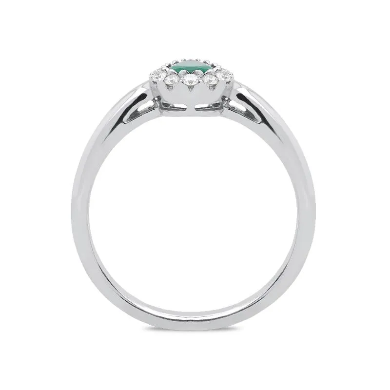 18ct White Gold 0.46ct Emerald Diamond Pear Cut Ring