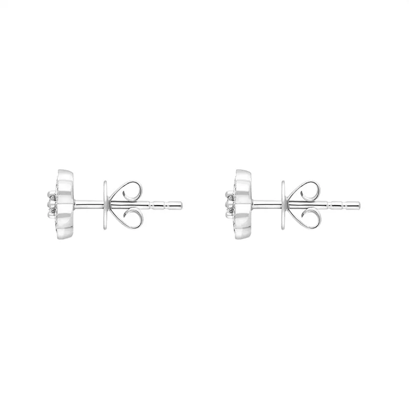 18ct White Gold 0.47ct Diamond Flower Cluster Stud Earrings