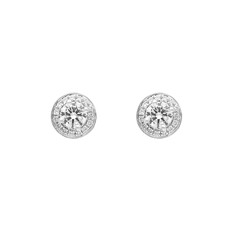 18ct White Gold 0.48ct Diamond Brilliant Cut Round Stud Earrings