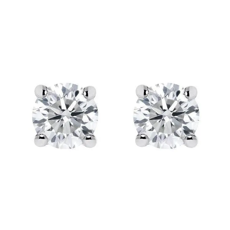 18ct White Gold 0.48ct Diamond Solitaire Stud Earrings