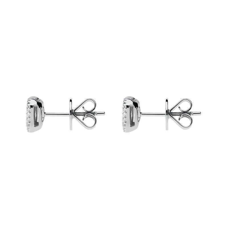 18ct White Gold 0.50ct Diamond Cushion Cluster Stud Earrings