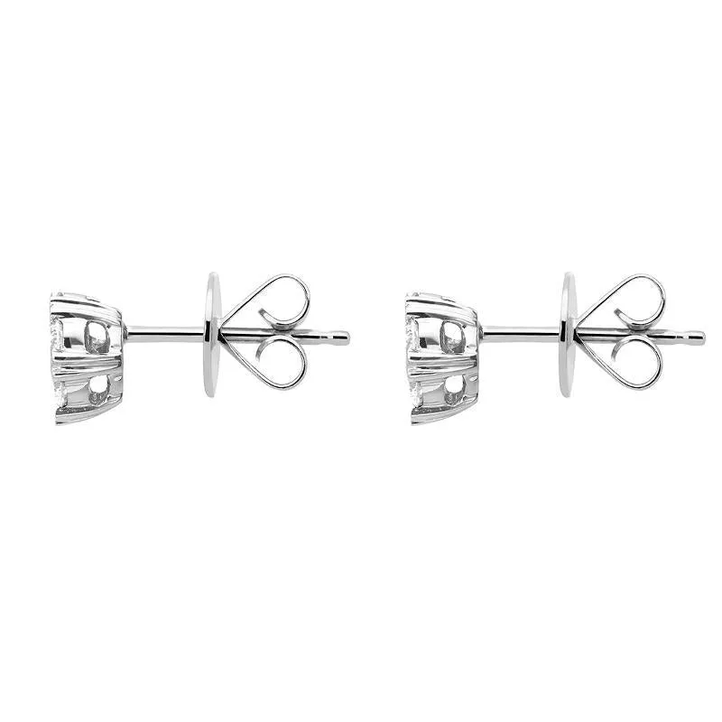 18ct White Gold 0.50ct Diamond Heart Edge Stud Earrings