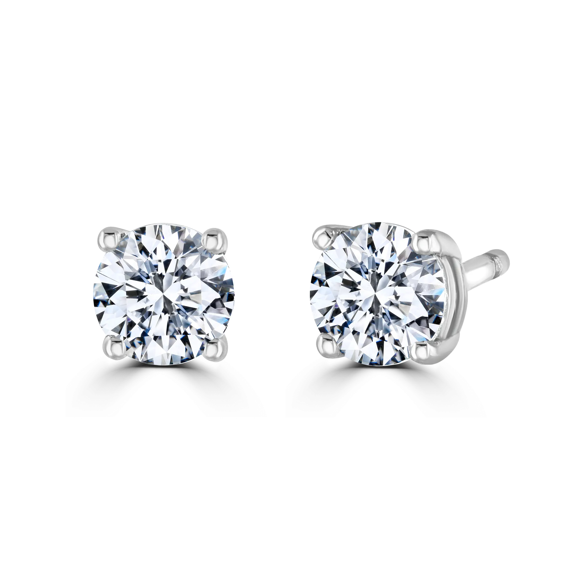 18ct White Gold 0.50ct Diamond Solitaire Stud Earrings