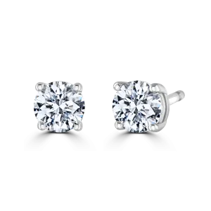 18ct White Gold 0.50ct Diamond Solitaire Stud Earrings