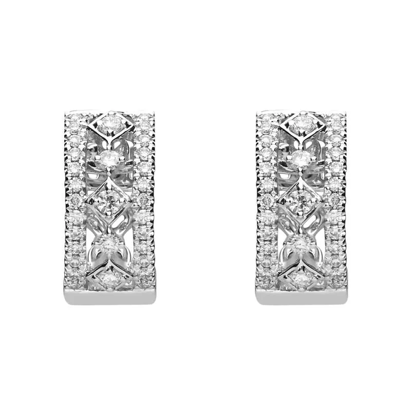 18ct White Gold 0.55ct Diamond Style & Fashion Hoop Earrings