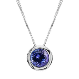 18ct White Gold 0.56ct Tanzanite Martini Slider Necklace