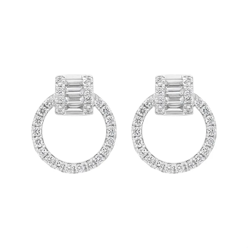 18ct White Gold 0.59ct Diamond Circle Earrings