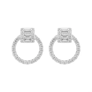 18ct White Gold 0.59ct Diamond Circle Earrings