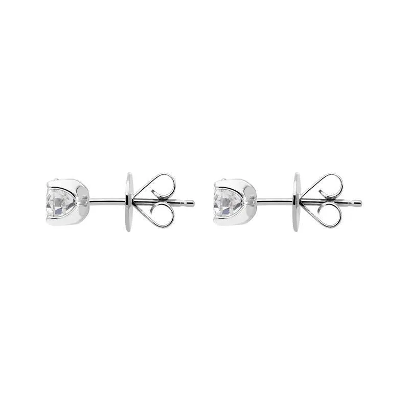 18ct White Gold 0.80ct Diamond Solitaire Brilliant Cut Stud Earrings