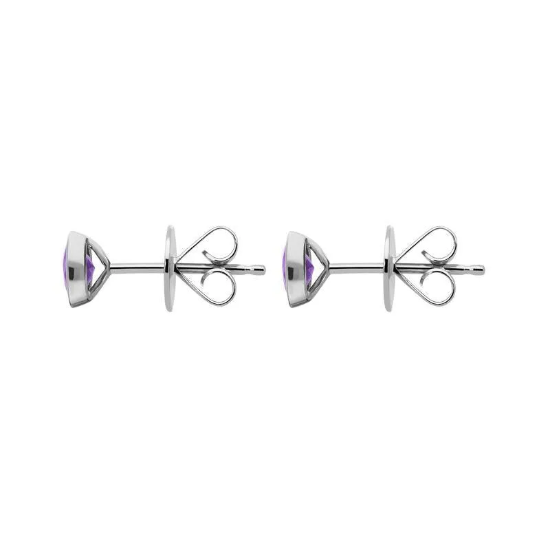18ct White Gold 0.88ct Amethyst Round Stud Earrings