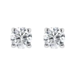 18ct White Gold 1.03ct Diamond Solitaire Stud Earrings