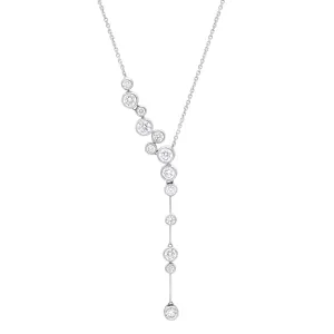 18ct White Gold 1.54ct Diamond Bubble Drop Necklet