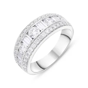 18ct White Gold 1.80ct Diamond Mixed Cut Graduating Eternity Ring