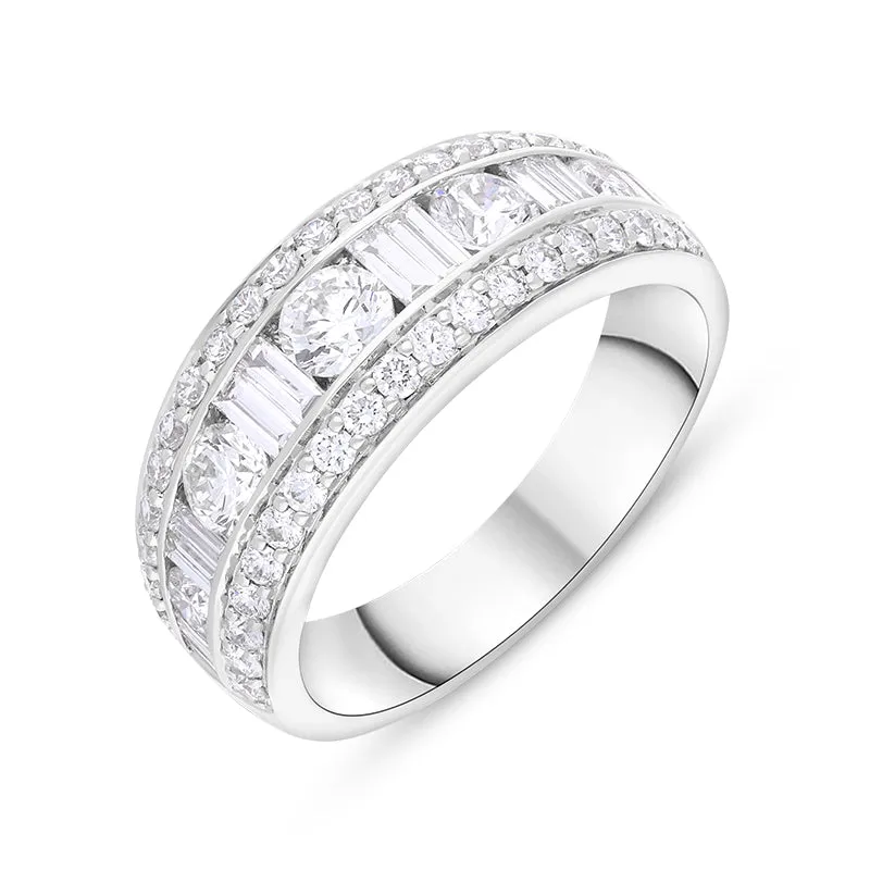 18ct White Gold 1.80ct Diamond Mixed Cut Graduating Eternity Ring