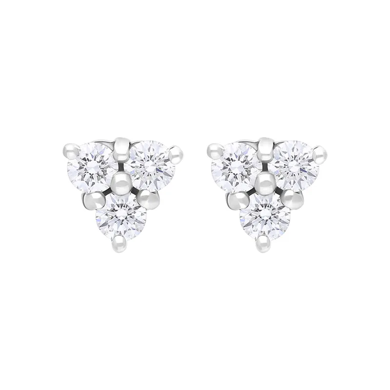 18ct White Gold Diamond Stud Earrings