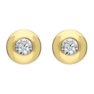 18ct Yellow Gold Diamond Solitaire Stud Earrings