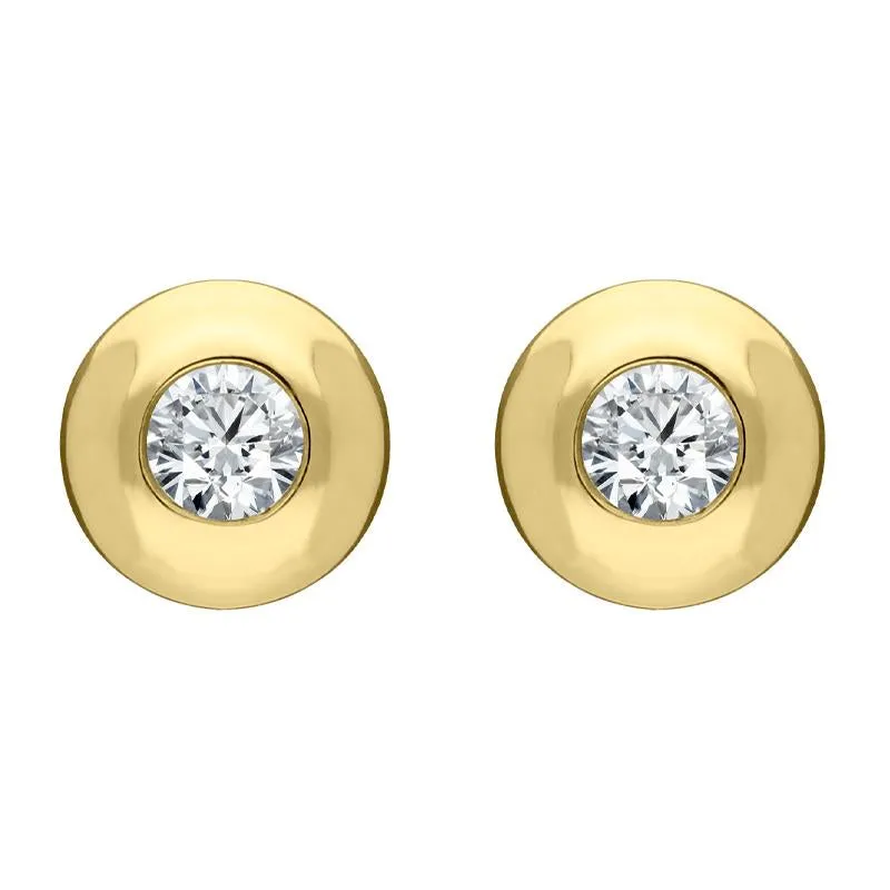 18ct Yellow Gold Diamond Solitaire Stud Earrings