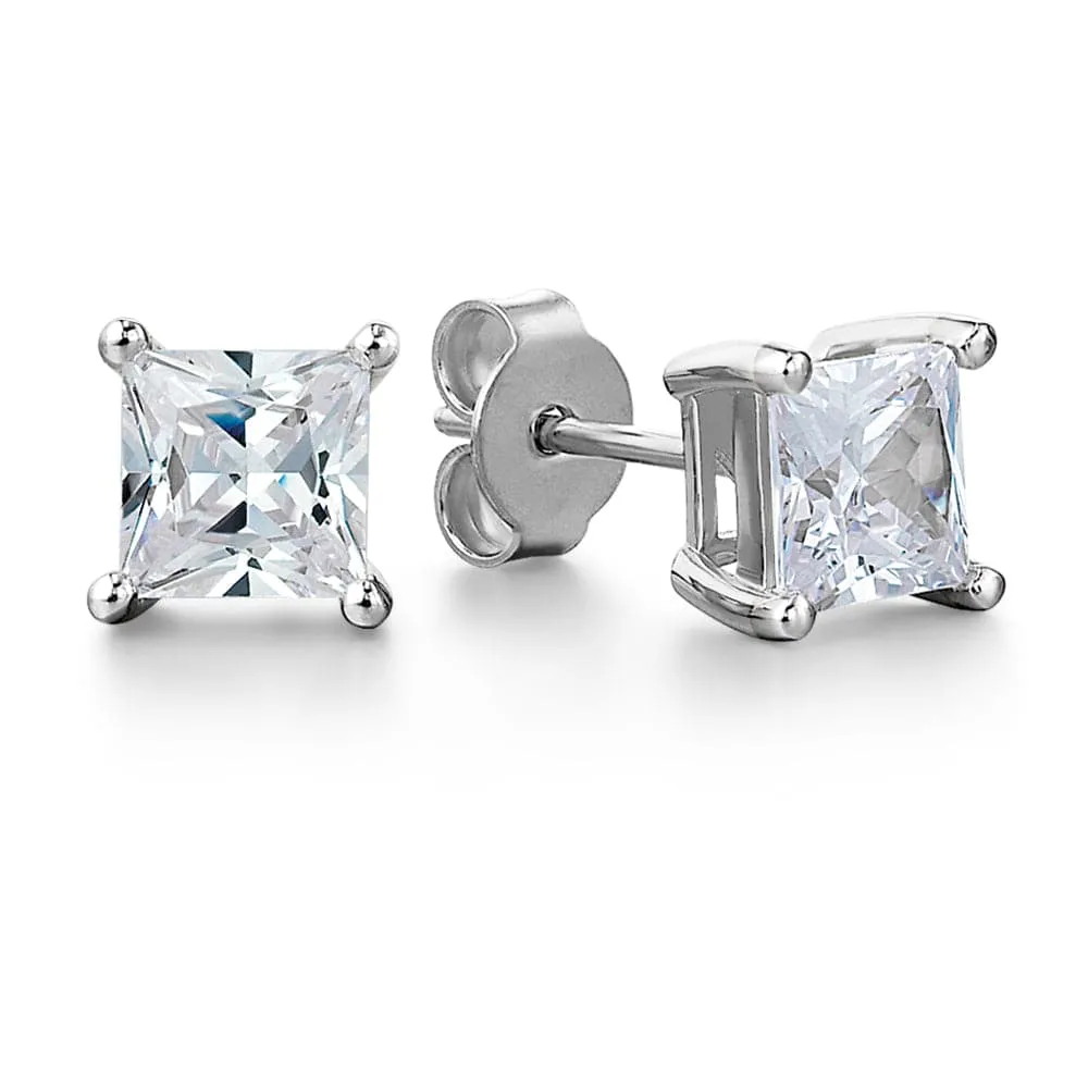 2 ct. t.w. Princess Cut  Earrings