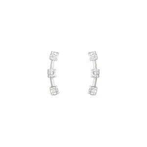 3 Stone Climber 18K White Gold Stud w. Diamond