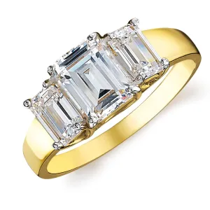 5.8 ct. t.w. Emerald Cut Trilogy Ring