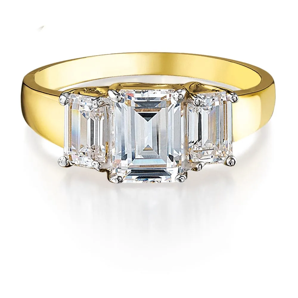 5.8 ct. t.w. Emerald Cut Trilogy Ring