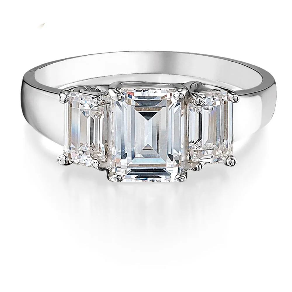 5.8 ct. t.w. Emerald Cut Trilogy Ring