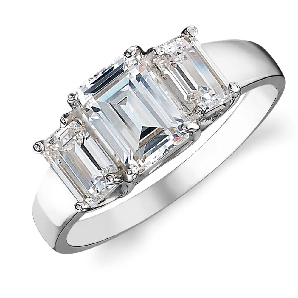 5.8 ct. t.w. Emerald Cut Trilogy Ring
