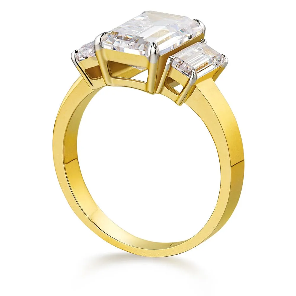 7.75 ct. t.w. Impressive Emerald Cut Trilogy Ring
