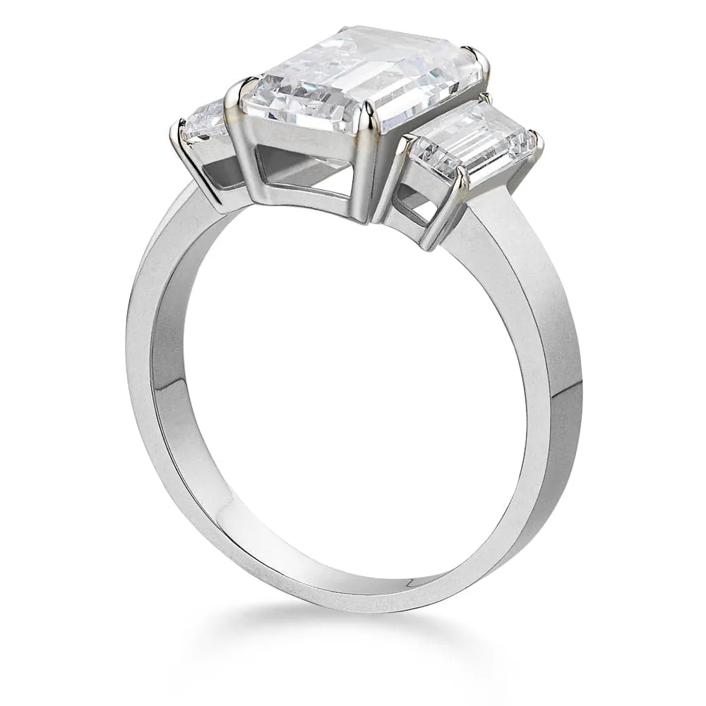7.75 ct. t.w. Impressive Emerald Cut Trilogy Ring