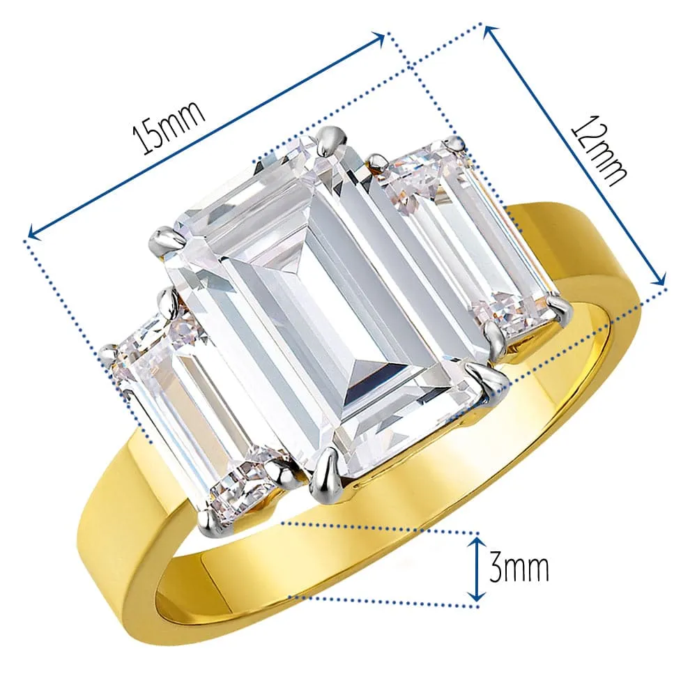 7.75 ct. t.w. Impressive Emerald Cut Trilogy Ring